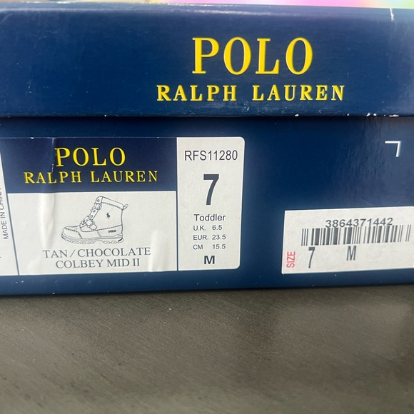 Polo by Ralph Lauren Boys Sz 7 Tan/Chocolate Colbey Boots - Picture 8 of 8